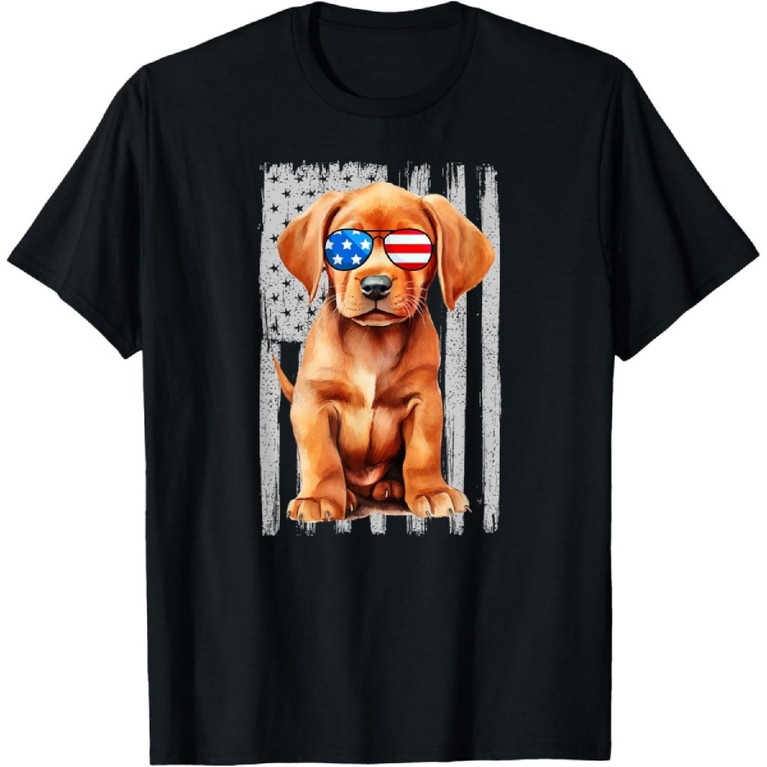 Fox Red Lab Mom Dad Flag Labrador Retriever T-Shirt S