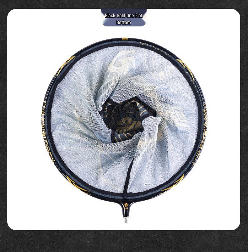 Black Pit Reinforced Quick-Dry Fishing Net: Anti-Jump & Anti-Hook Design with Integrated Ring.