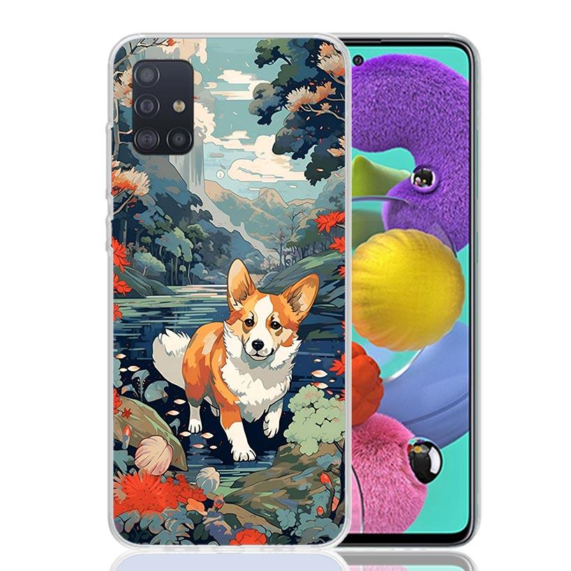 Cute Lovely Corgi Dogs Phone Case For Samsung Galaxy A52 A42 A32 A22 A12 A51 A50S A40 A30S A20E A10S A41 A31 A21S A11 A72 A71 A7