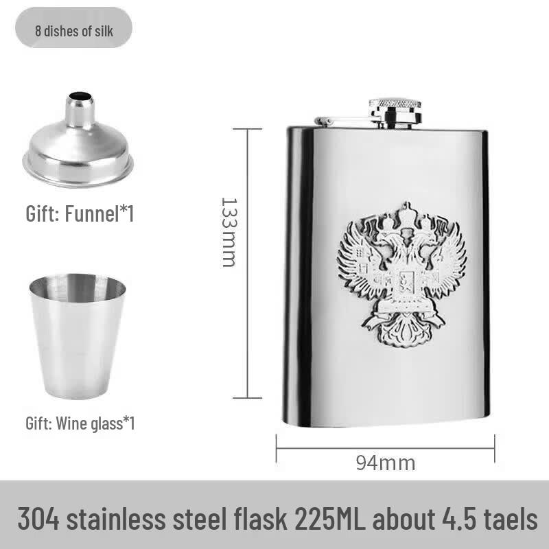 Portable 304 Stainless Steel Hip Flask
