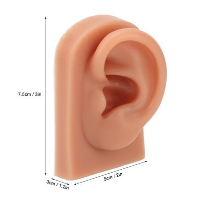 Model ucha do ćwiczeń piercingu 3D Kolor ciemnej skóry Miękki silikonowy model ucha do ekspozycji kolczyków