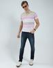 MONTE CARLO Mens Striped Collar Neck T-Shirt