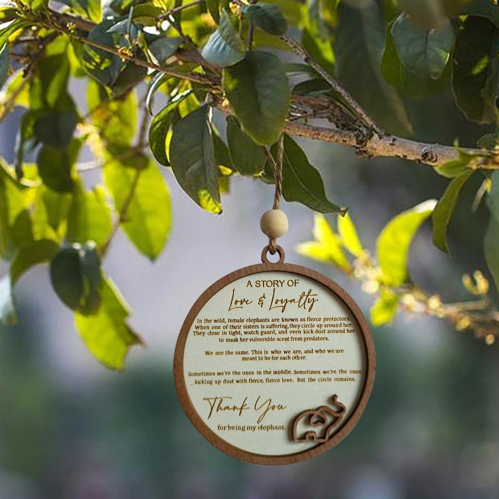 Elephant Wooden Hanging Ornament Love And Loyalty Perfect For Home Decoration And Friendship Gifts