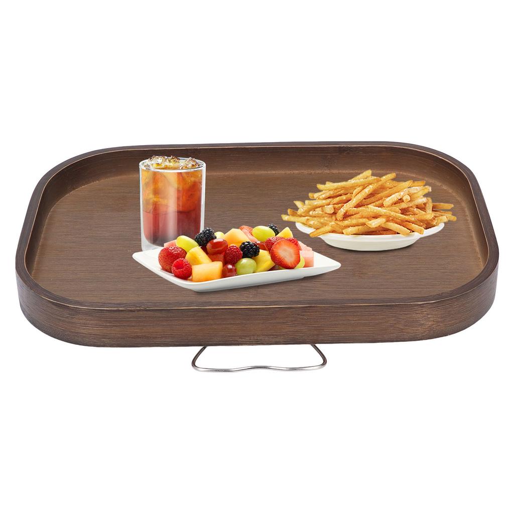 Couch Arm Tray Portable Non Slip Multifuntional Wood Sofa Clip On Side Table for Drinks Snacks Lapto
