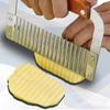 Kitchen Crinkle Cutter Fry Cutter Heavy Duty Wavy Crinkle Cutter Wooden Handle Kitchen Slicer French Chopping Cutting Tool For