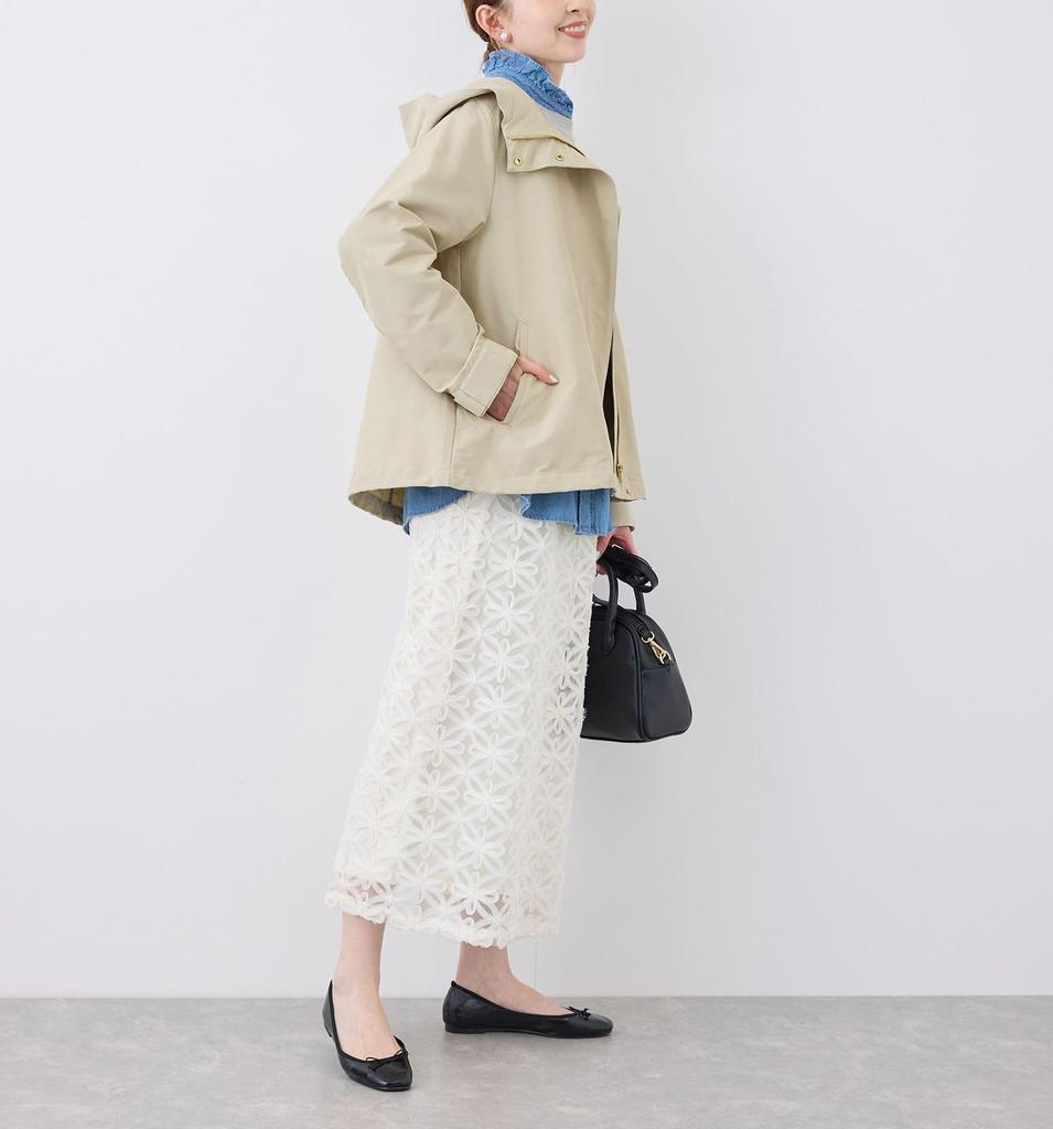 ROPE PICNIC Basic Mountain Parka with Pollen Guard and GDL15140 Women's Water-Repellent Finish, Beige,