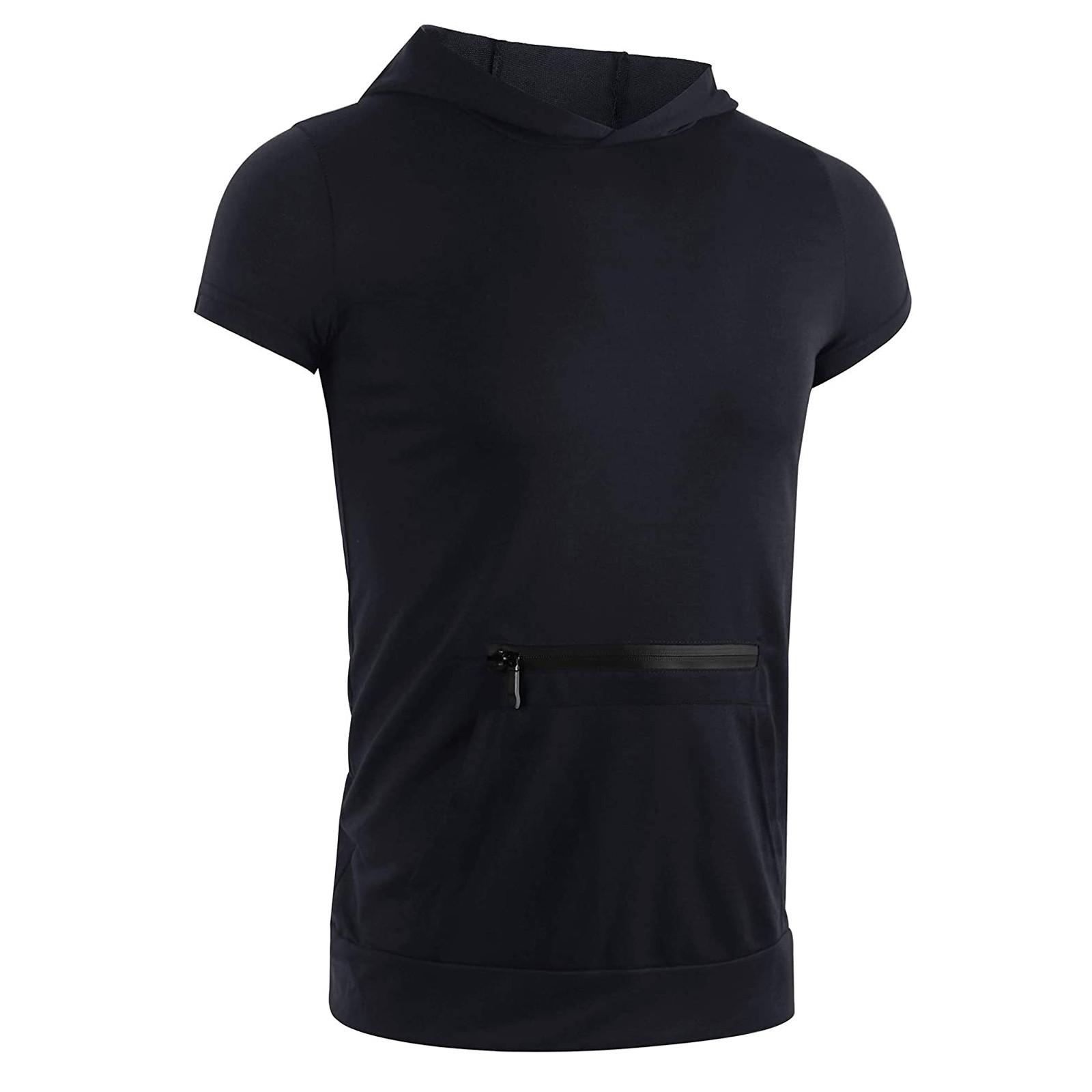 

Мужская толстовка с капюшоном на молнии для тренировок, спорт, фитнес, жилет без рукавов XXL чёрный