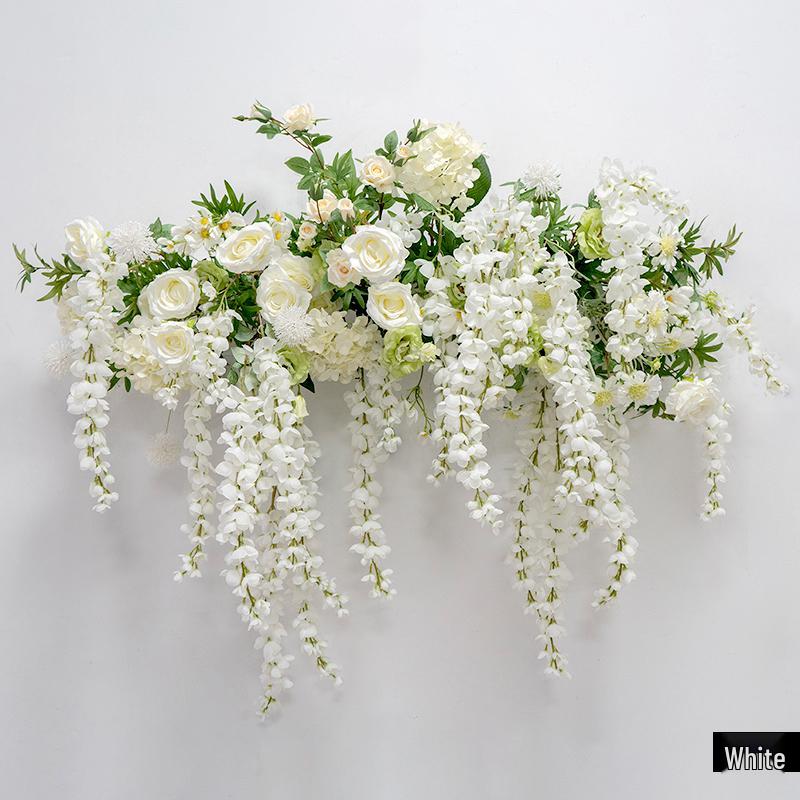 Golden Shower Flower Row Wedding Arch - Outdoor Wall Hanging Decoration