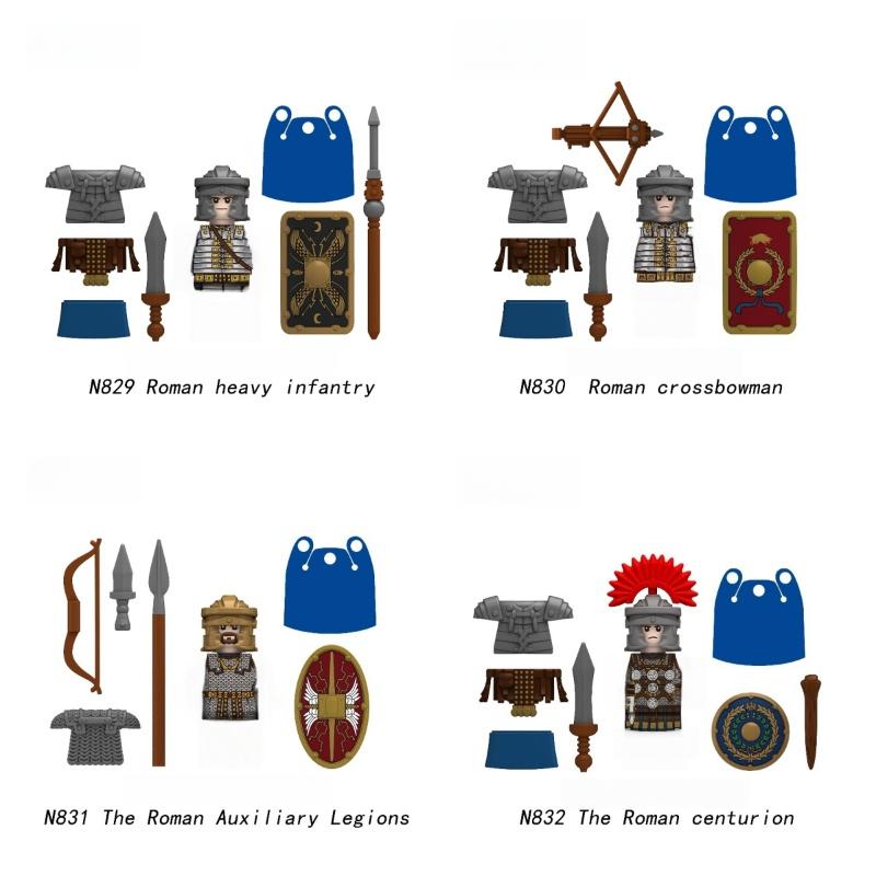 1 STÜCK Mittelalterlich Militärisch Rom Krieg Actionfiguren Armee Figuren Bausteine Helm Waffen Zubehör Kinder für Spielzeug Geschenke