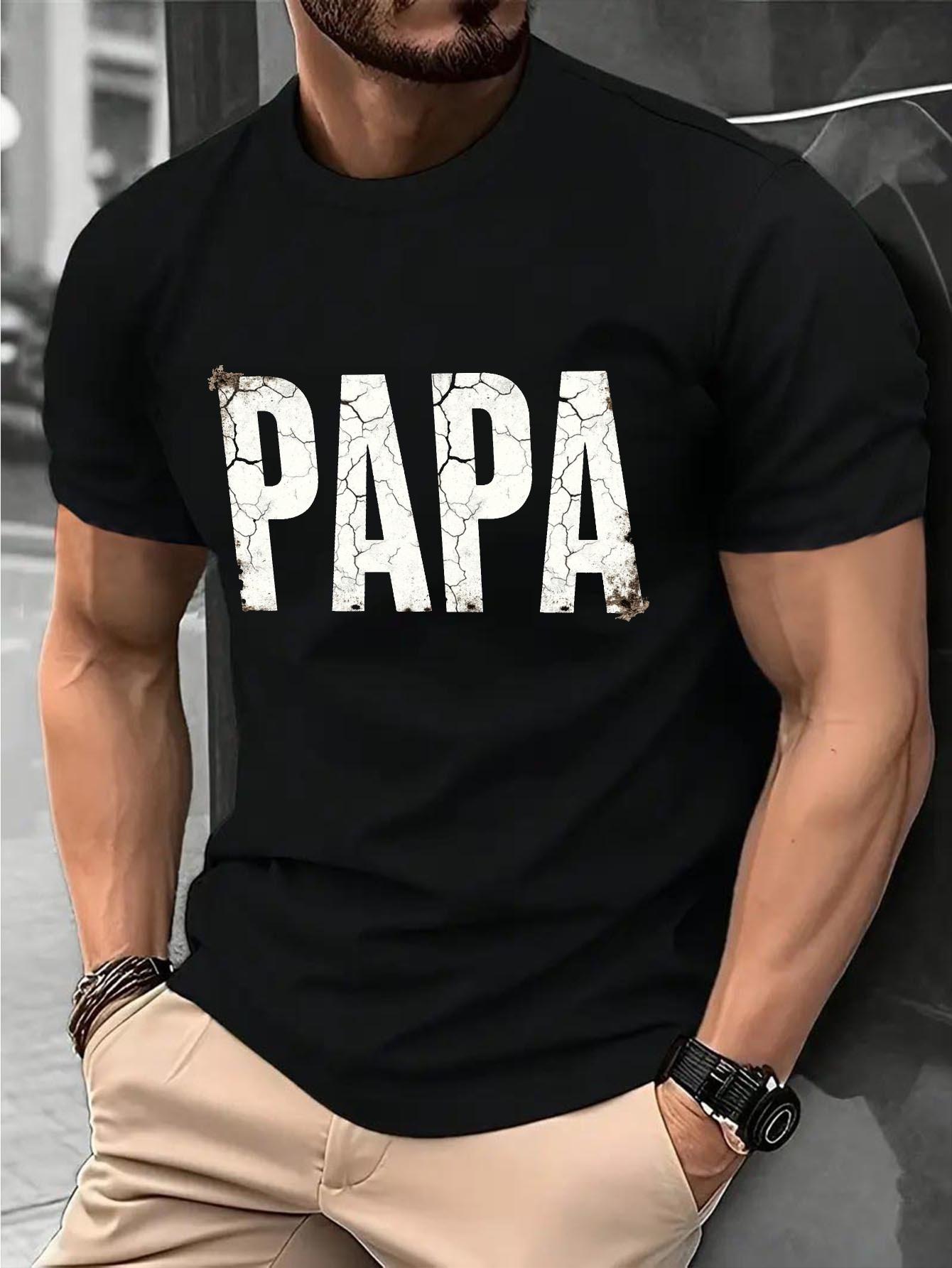 6235 Cotton Blend T-shirt - Papa Graphic Print S