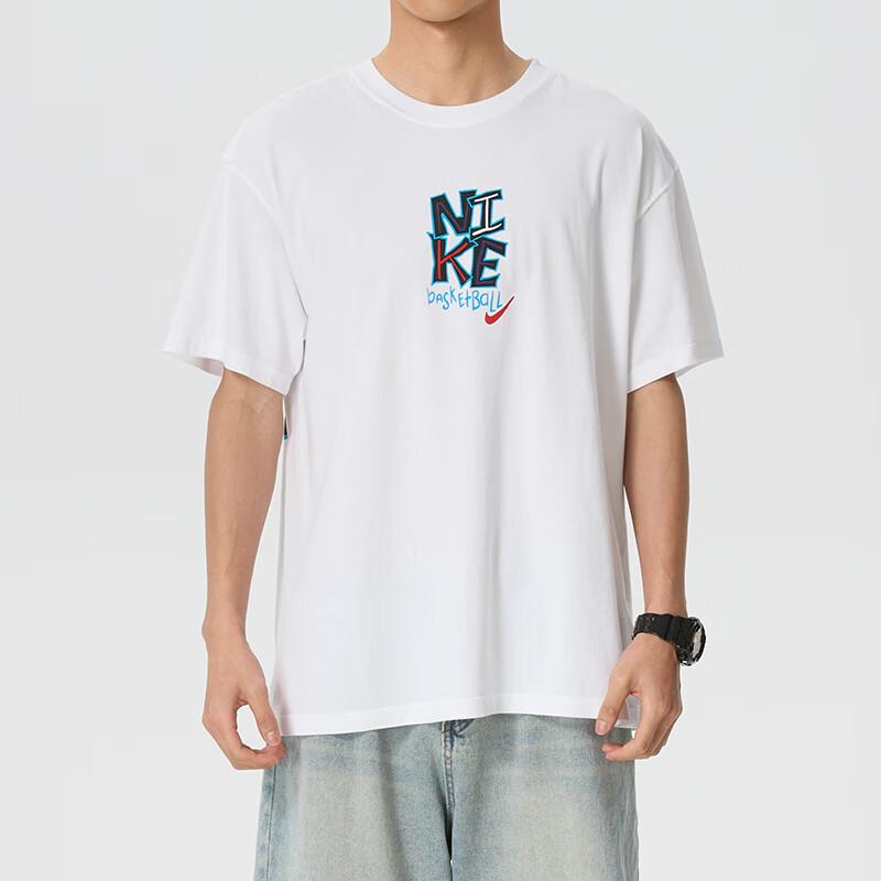 Nike T Shirts Men's White Crew Neck Moderate IM5043-100