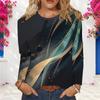 Women Plus Size Round Neck Long Sleeve Colorful Tie Dye Printed Pullover Sweatshirt