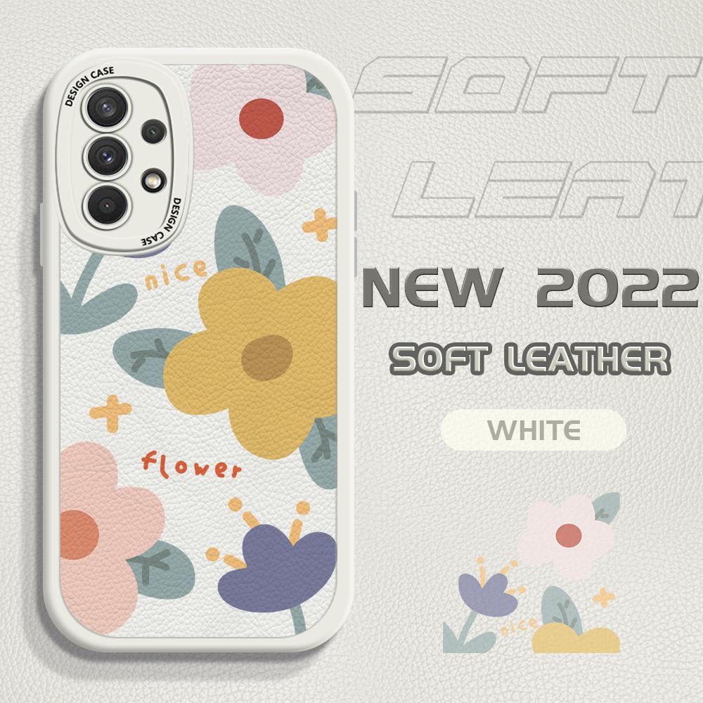 

Чехол для телефона из искусственной кожи с симпатичным рисунком для девочек и красивыми цветами для Samsung Xiaomi Poco Redmi Samsung A32 белый