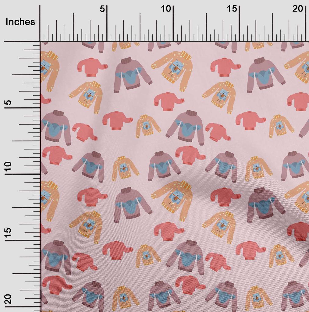 oneOone Cotton Flex Baby Pink Fabric Clothes Kids Sewing Craft Projects Fabric Prints By Yard 40 Inch