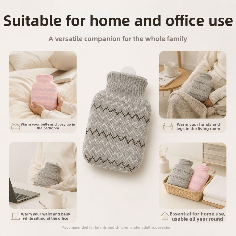 Silicone Warm Water Bag Removable Water-filling Bottle Soft Belly Warmer  Gifts