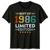 Best Of 1986 Limited Edition Unisexs TShirt 40th Birthday Gift Vintage Tee