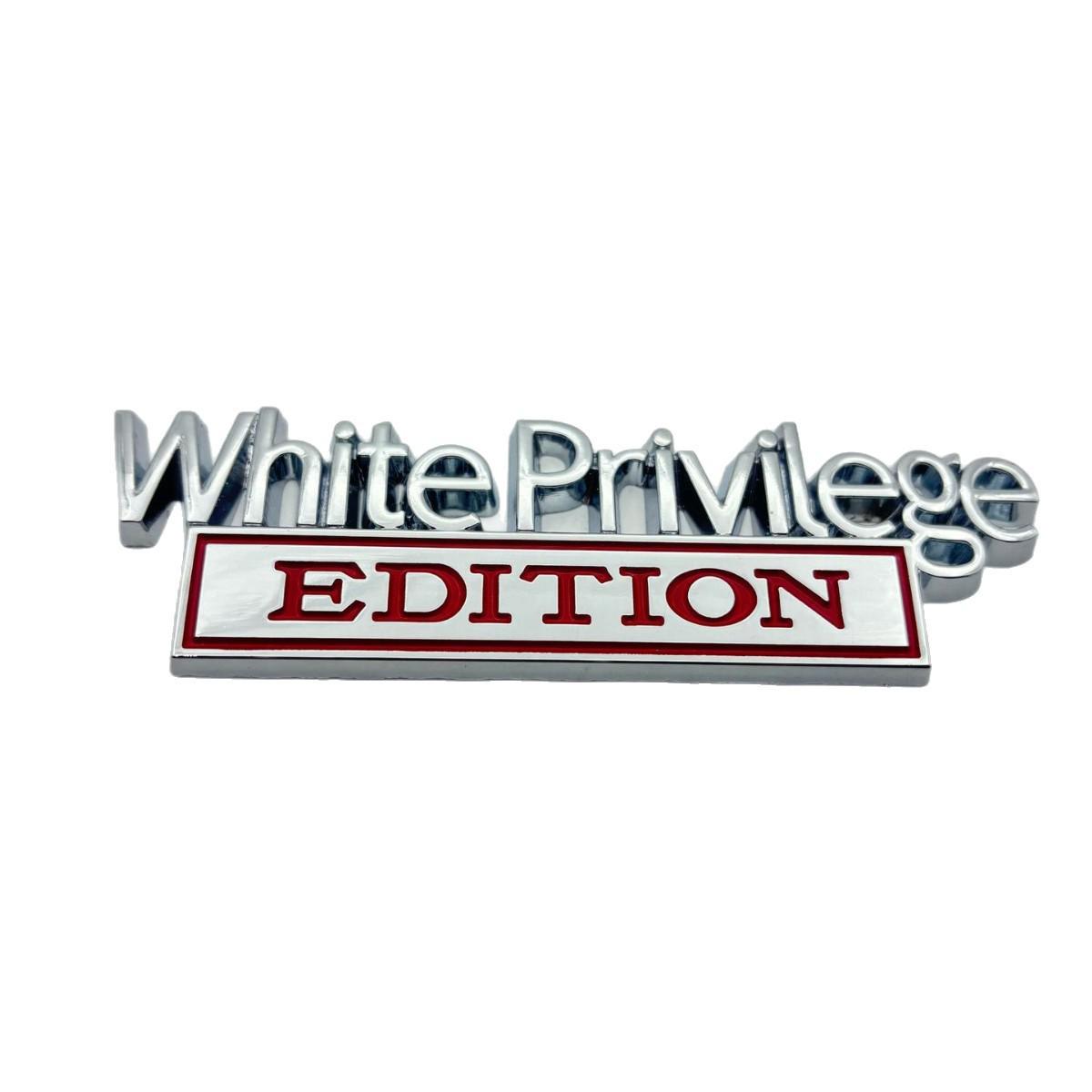 Exclusive White Privilege Car Modification and Fender Stickers Set