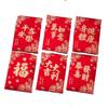 6Pcs Cute Lucky Red Pocket Cartooon New Year Red Packet Red Envelope Bag  Blessing Gift