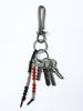 KND Fish Hook & Red Turquoise Beads Keyring