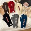 Soft Winter Knitted Gloves Fair Island Style Women Cycling Mittens Twists Pattern Gloves  Girls