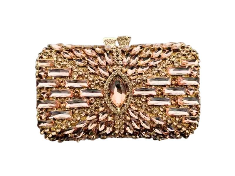 

Dinner bag Banquet empty metal hard box full of diamonds Women s bag Rhinestone bag