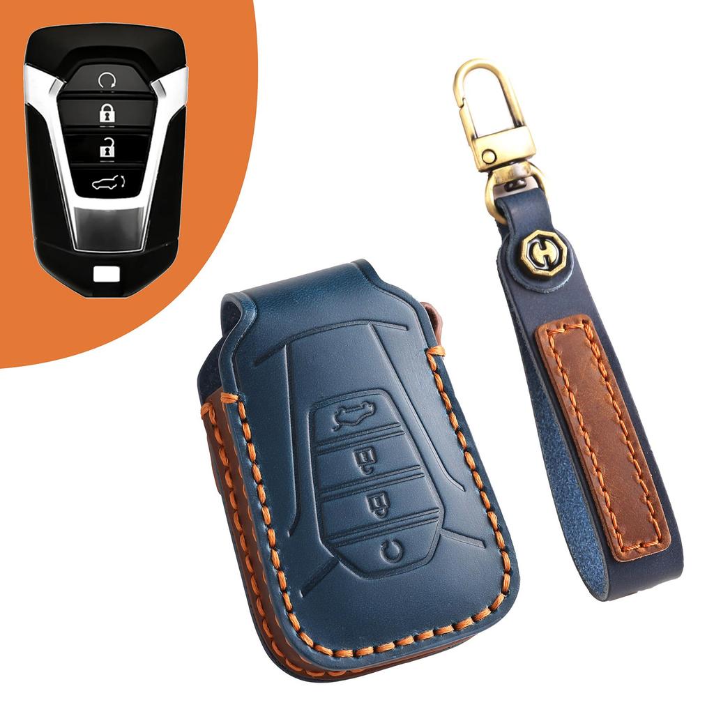 [Isuzu ]Genuine Leather Key Cover Handmade Suitablefor mux mux d-max keychain car key case
