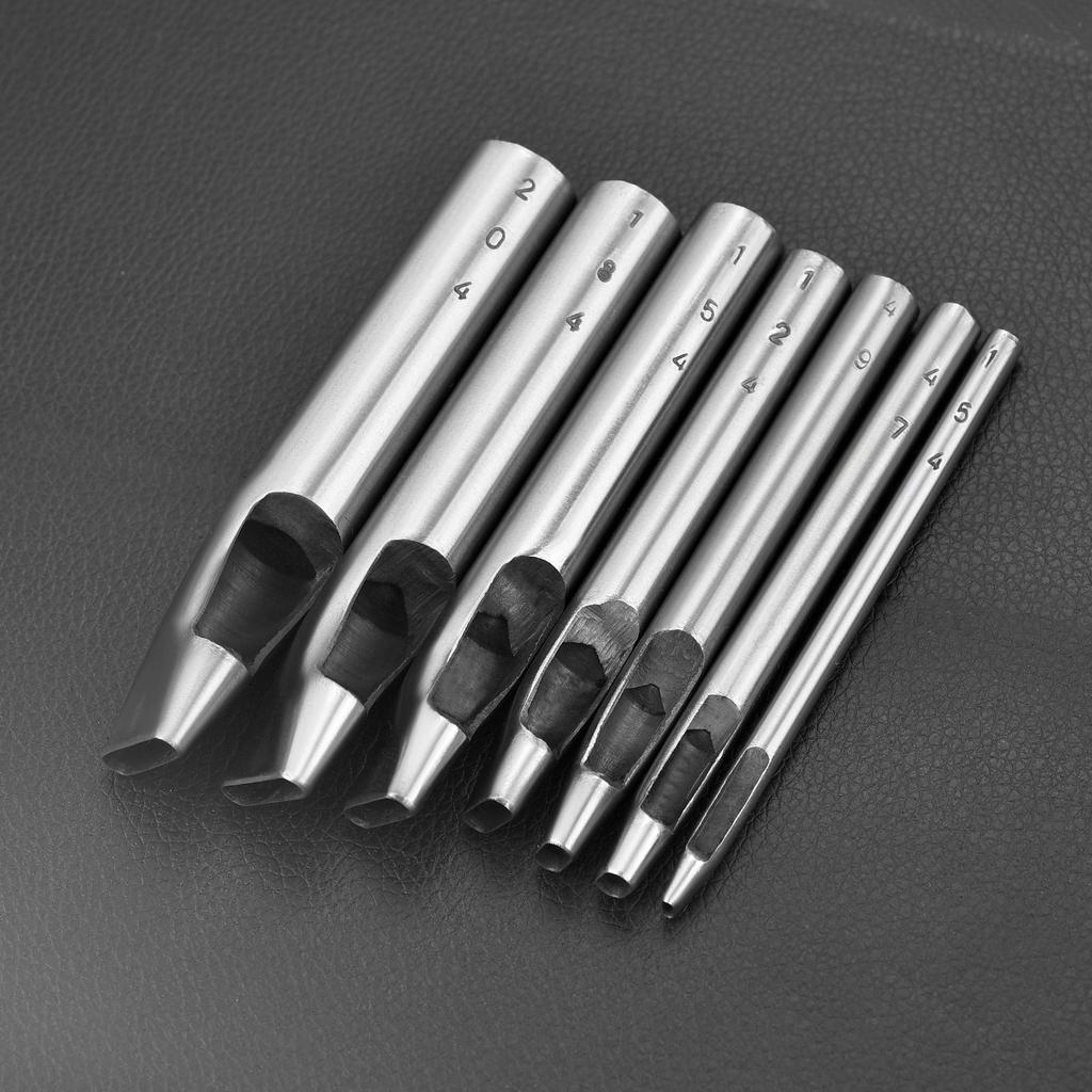 1pc 7 Size Leather Oblong Belt Hole Puncher Oval Hole Strap Watch Band Flat Punches Heavy Duty Hollow Punch Craft Tools