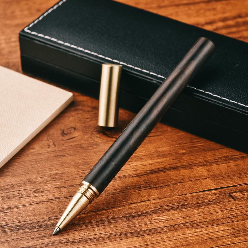 Vintage Wood Signature Pen Wooden Pen Copper Wood Pen Orb Pen, Metal Brass Neutral Pen Laser