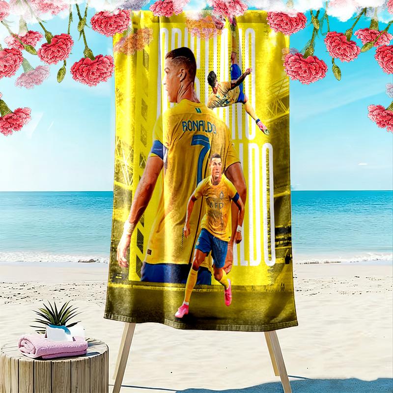 Cristiano Ronaldo: Legend Blue beach towel Outdoor camping Portable for travel Absorbent bath towel quick-drying swim towel Outdoor pool towel