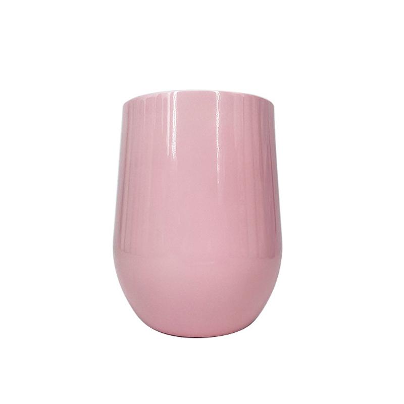 Custom 12oz Stainless Steel Double Layer Eggshell Insulated Vacuum Thermos Coffee Cup Outdoor Mini Egg Shaped Cup Mug with Lid