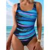 Women's one-piece swimsuit multi-color print bohemian style sexy slim-fit swimsuit beachwear