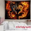 Dragon vs Tiger Showdown Digital printing polyester wall tapestry suitable for use in living rooms bedrooms offices bars party