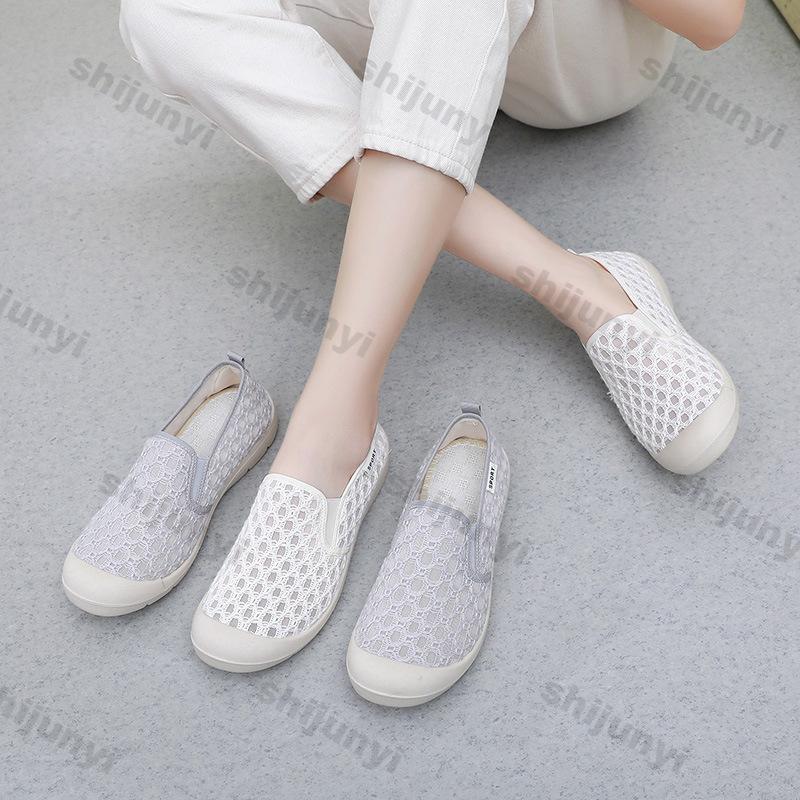 Women Shoes 2025 Spring Autumn New Soft Sole Comfort Non Slip Casual Shoes Breathable Mesh Lightweight Round Toe Women Loafers