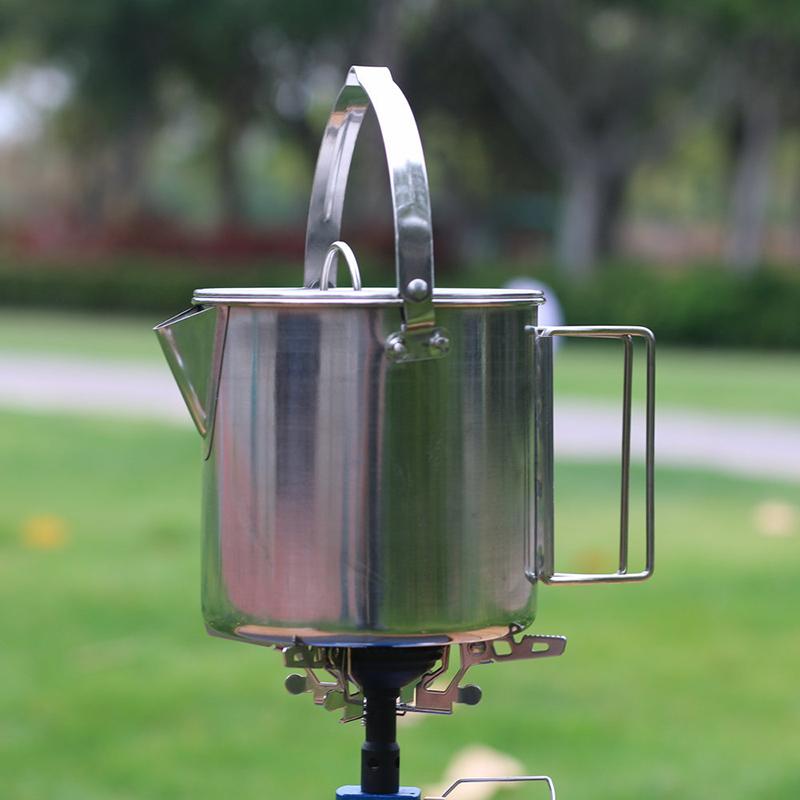 Outdoor Pot Coffee Maker Kettle Portable Lightweight Camping Cooking Pot 1.2L Cup For Camping Hiking Backpacking Boiling Water