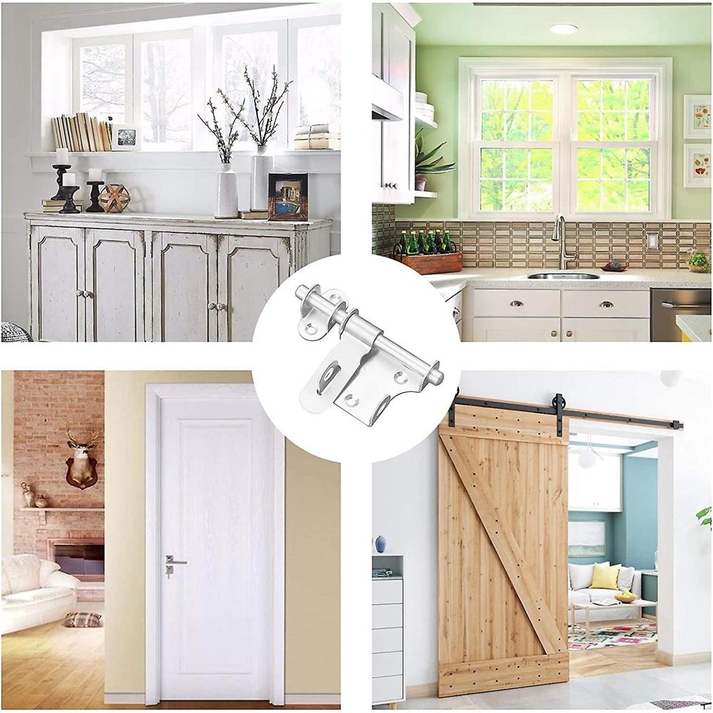 Sliding Door Latch Bolt Latch Thickened Stainless Steel Solid Durable With Hole12cm (1pcs)