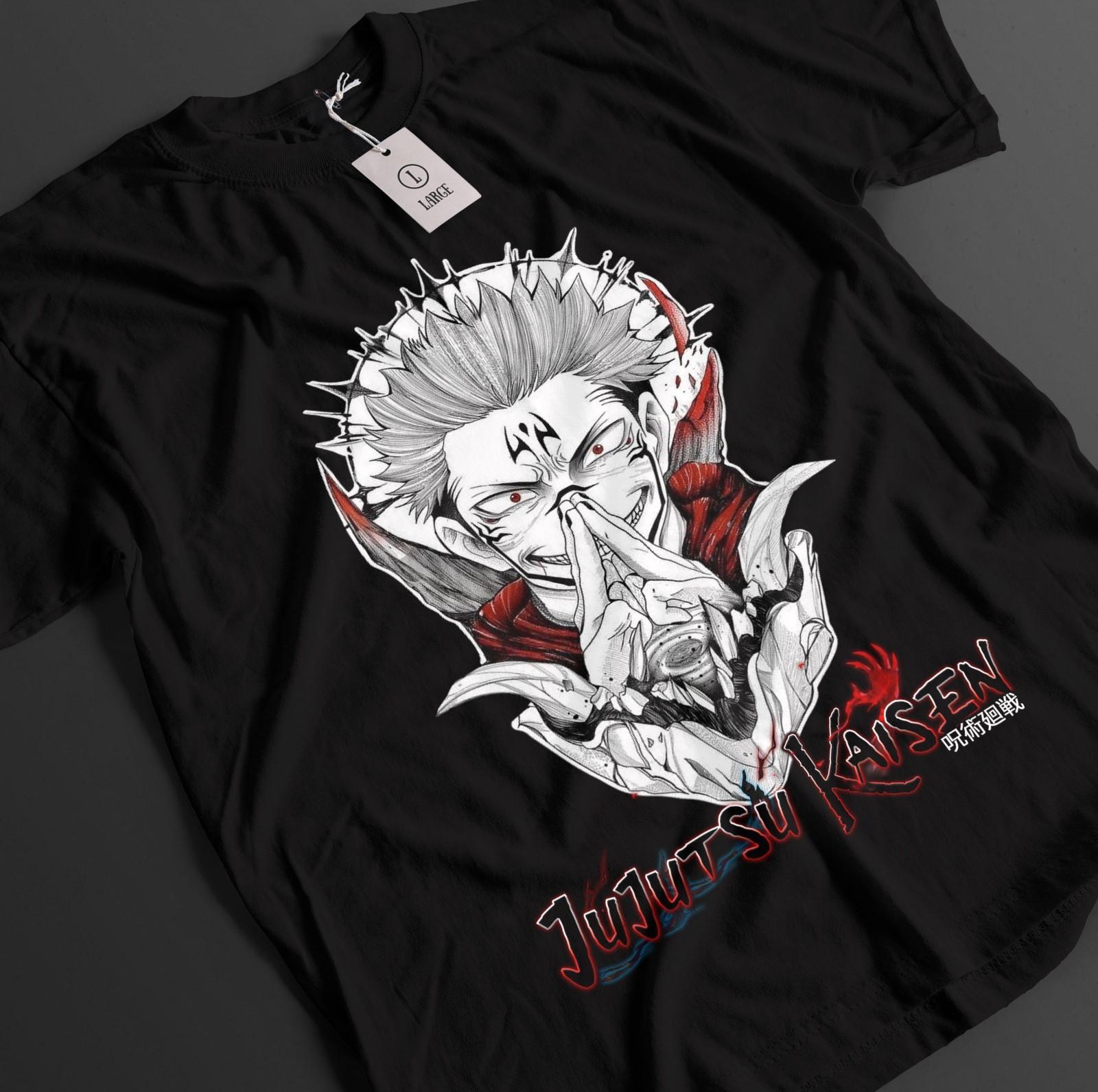 

Jujutsu Kaisen Shirt Sukuna T-Shirt Mens Womens Tees Top Gojo Itadori Megumi Top JJK Anime Unisex Tee 3XL