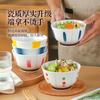 Ceramic Rice Bowls Household 5 Inch Underglaze Colour Creative Print High Aesthetic Dining Tableware  Japanese New Thick Bowl