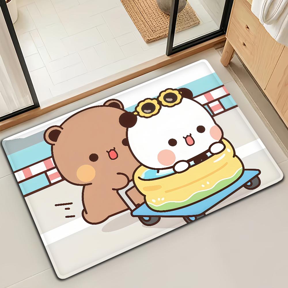 Bubu Dudu Cartoon Anime Door Mat Bath Microfiber Decorative Versatile Flannel Floor Mat Quick Dry Absorbent Non-slip Sole