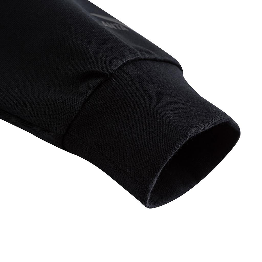 Anta Hooded Campus Casual Loose Sports Fashion Versatile City Commuting Knitted Couple Sweatshirt Unisex sweatshirt Basic-Black 972618705-5