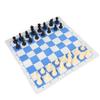 Chess Set Plastic Chess Pieces PU Blue White Chess Board Black Drawstring Pocket Chess Game Set for