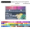 12-120 Colors Felt Tip Drawing Watercolor Art Markers Pen Dual Brush Fineliner Colouring Pen Set for Calligraphy Painting