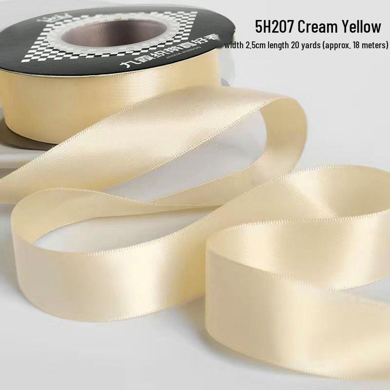2.5cm Double-Sided Satin Ribbon for DIY, Weddings, Gifts, Bouquets, Cakes, and Bows
