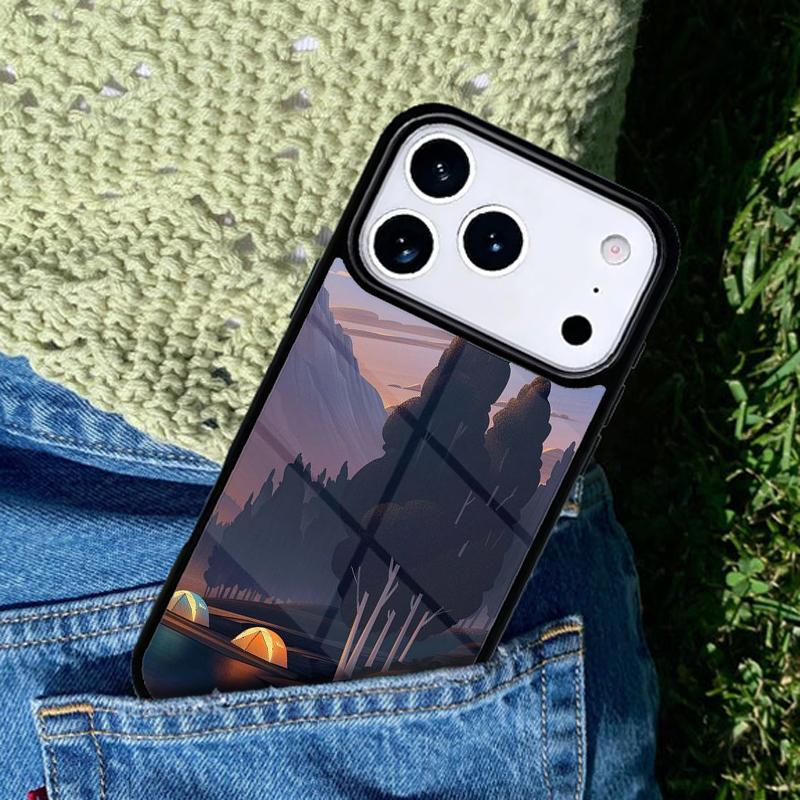 Camping Nature Mountain Soft Phone Case Cover for IPhone 11 12 13 14 15 16e 17 Pro Max Coque for IPhone 17 Air