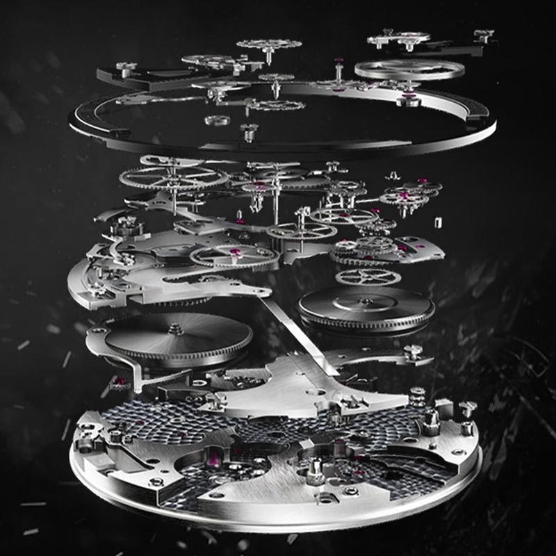 Ceas SVJ pentru bărbați, cu mișcare originală etrier, design tridimensional, cu butuc de roată de mașină modificat, ceas pentru bărbați