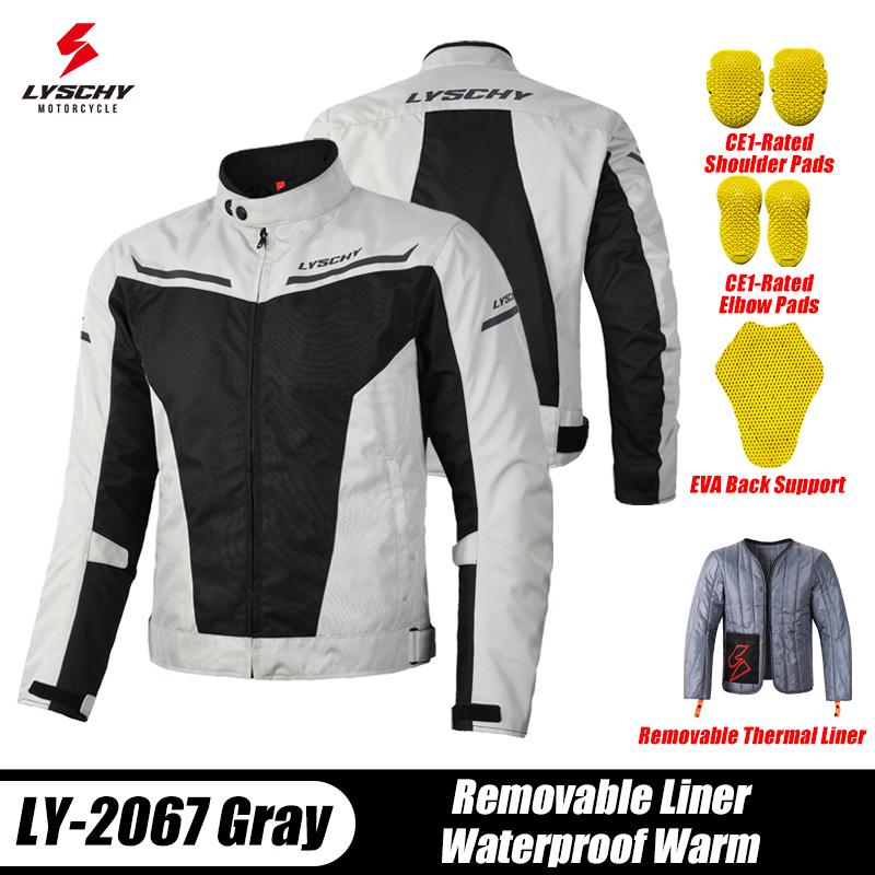 LYSCHY Motorcycle Jacket Pants Winter Warm Motocross Jacket Waterproof Windproof CE Protective Anti-fall Motorbike Riding Suit