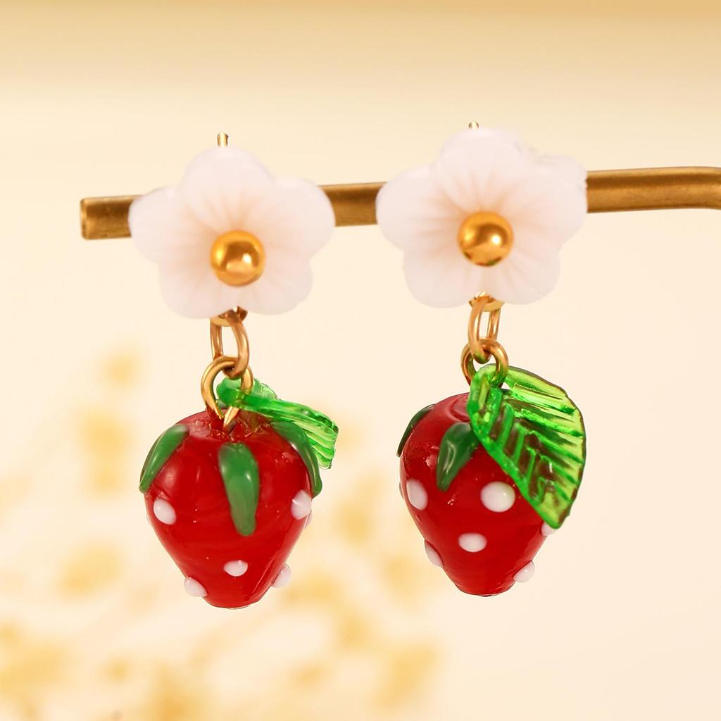 Módní Kreativní Design Sladké Kumquat Oranžové Ovocné Náušnice Pro Ženy