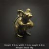 Brass Cute Mouse Peach Miniatures Figurines Tea Pet Table Ornament Crafts Copper Animal Rat Statue Home Decorations Accessories