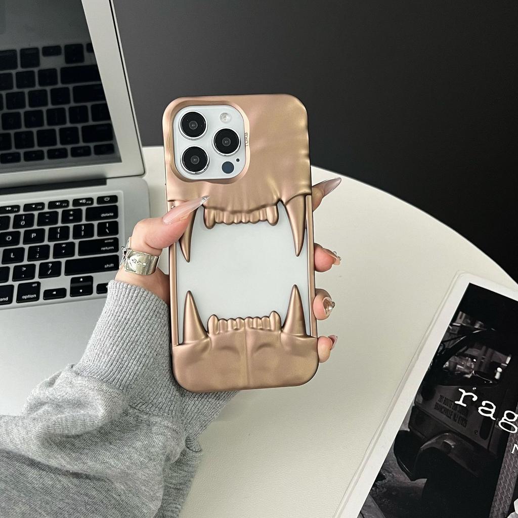 Suitable for IPhone16promax, Hollowed-out Pleated Tiger Tooth Matte Phone Case, Apple 15 Protective Case