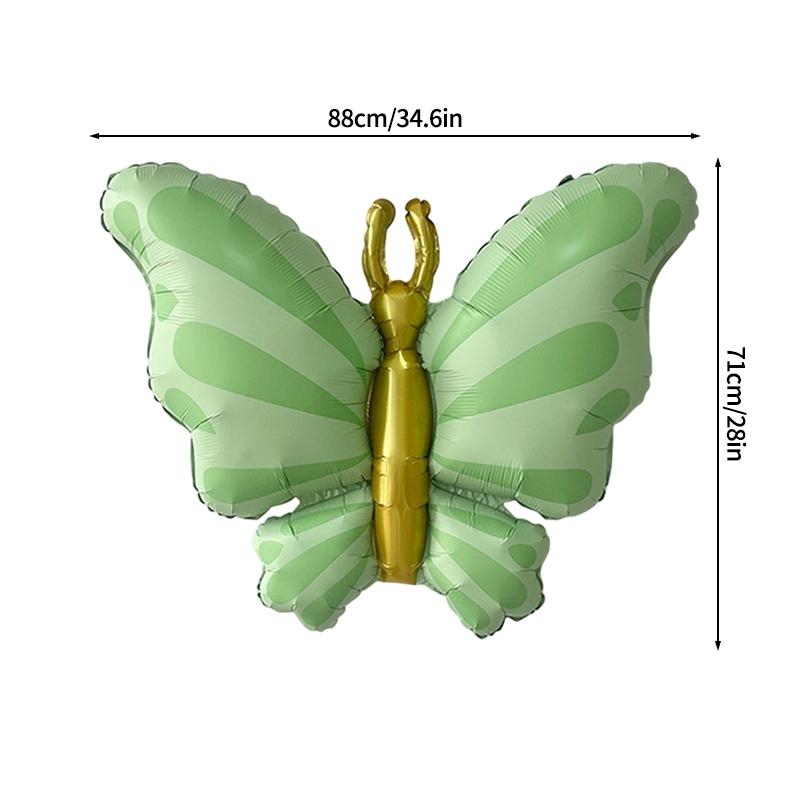 Pink Butterfly Birthday Balloons Aluminum Film Balloon  Heart Shaped Balloons with Bow Wedding Party Baby Shower Supplies Globos