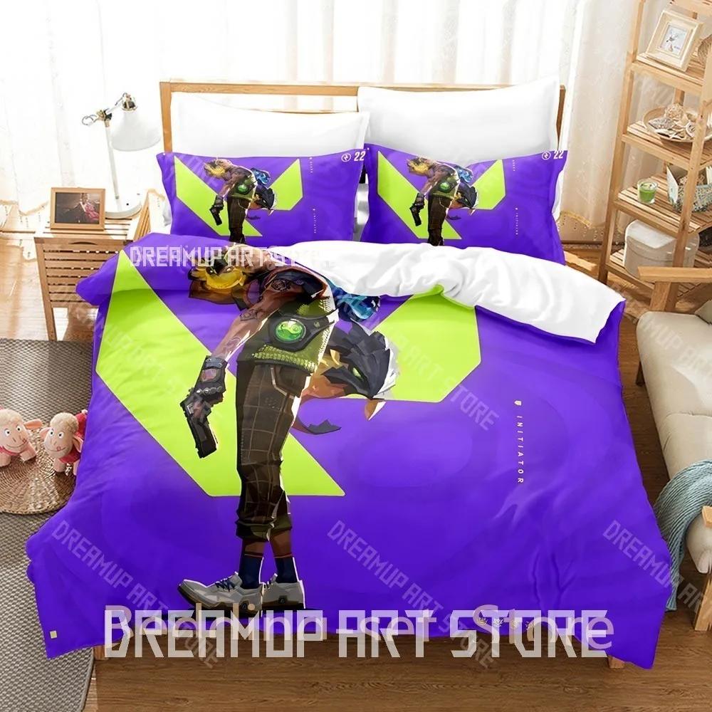 3D Print GEKKO VALORANT Bedding Set Single Twin Full Queen King Size Bed Set Adult Kid Bedroom Duvetcover Sets Anime Bed Sheet
